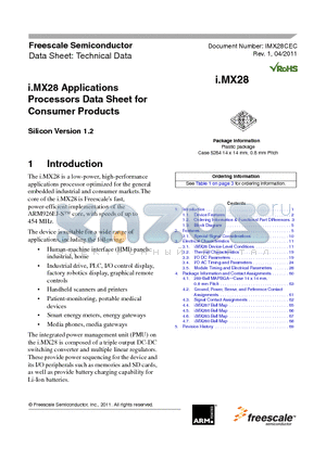 MCIMX280CVM4B datasheet - Processors Data Sheet for Consumer Products