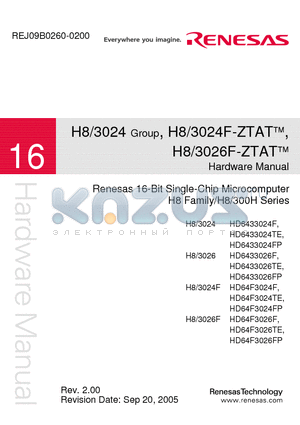 HD64F3026FP datasheet - Renesas 16-Bit Single-Chip Microcomputer H8 Family/H8/300H Series