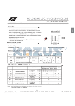 MCLDB6 datasheet - SILICON BIDIRECTIONAL DIAC