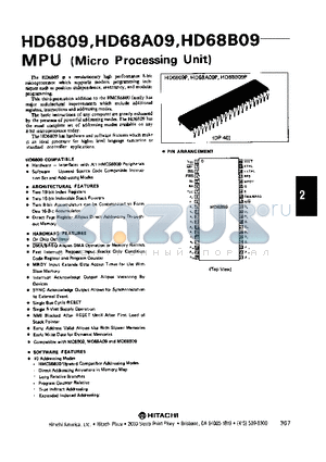 HD6809 datasheet - MCU (MICRO PROCESSING UNIT)