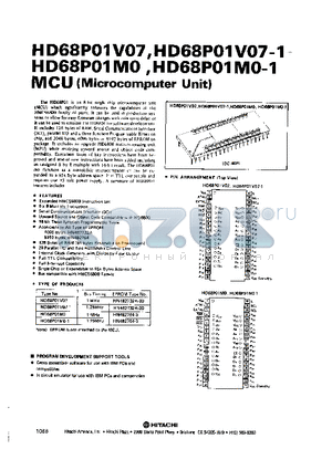 HD68P01 datasheet - MCU(MICROCOMPUTER UNIT)