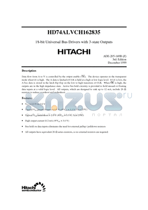 HD74ALVCH162835 datasheet - 18-bit Universal Bus Drivers with 3-state Outputs