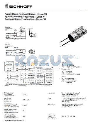 K005-600/515 datasheet - SPARK QUENCHING CAPACITORS