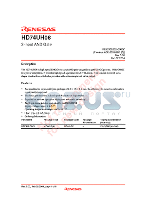 HD74UH08EL datasheet - 2-input AND Gate