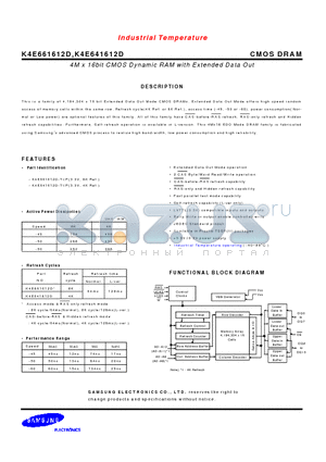 K4E661612D datasheet - CMOS DRAM