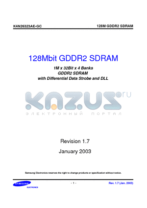 K4N26323AE-GC20 datasheet - 128Mbit GDDR2 SDRAM