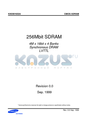 K4S561632A-TC/L1L datasheet - 256Mbit SDRAM 4M x 16bit x 4 Banks Synchronous DRAM LVTTL