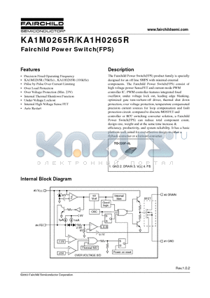 KA1M0265R-TU datasheet - Fairchild Power Switch(FPS)