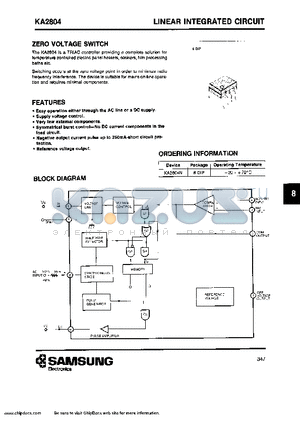 KA2804 datasheet - LINEAR INTEGRATED CIRCUIT