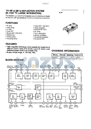 KA2915 datasheet - TV VIF & SIF & DEFLECTION SYSTEM (IC FOR TV LARGE INTEGRATION)