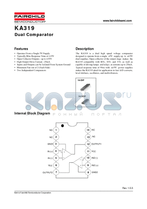 KA319_12 datasheet - Dual Comparator