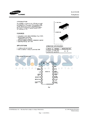 KA3361BD datasheet - THE KA3361B IS DESIGNED FOR USE IN FM DUAL CONVERSION COMMUNICATION.