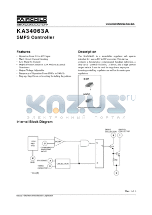 KA34063 datasheet - SMPS Controller