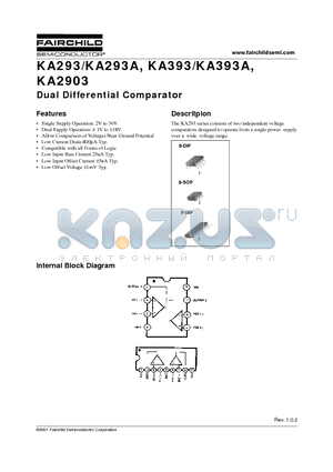 KA393 datasheet - Dual Differential Comparator