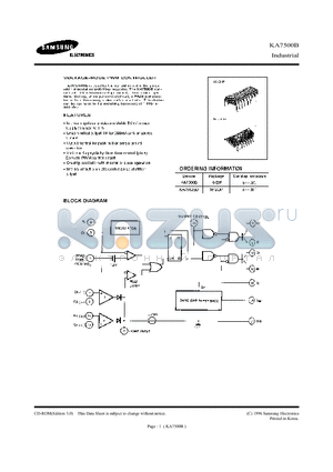 KA7500BD datasheet - VOLTAGE-MODE PWM CONTROLLER