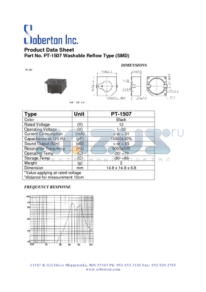 PT-1507 datasheet - Washable Reflow Type (SMD)