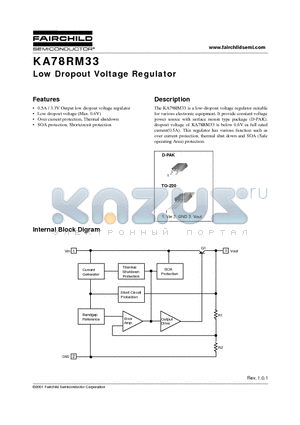KA78RM33 datasheet - Low Dropout Voltage Regulator