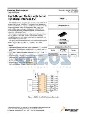 MCZ33291LEG datasheet - Eight-Output Switch with Serial Peripheral Interface I/O