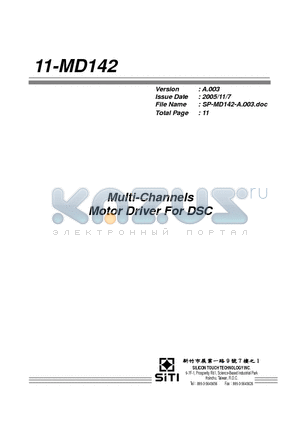 MD142 datasheet - Multi-Channels Motor Driver For DSC