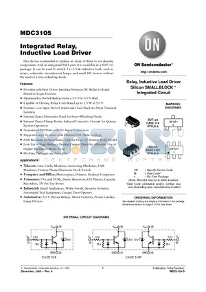 MDC3105LT1 datasheet - Integrated Relay, Inductive Load Driver