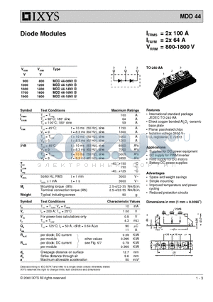 MDD44-18N1B datasheet - DIODE MODULES