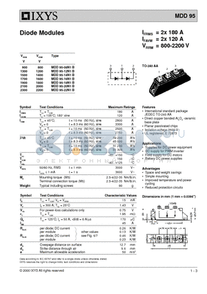 MDD95-20N1B datasheet - Diode Modules