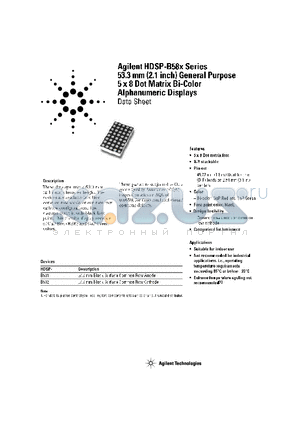 HDSP-B581 datasheet - 53.3 mm (2.1 INCH) GENERAL PURPOSE 5 X 8 DOT MATRIX BI - COLOR ALPHANUMERIC DISPLAYS