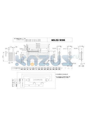 MDL-16166 datasheet - 12 CHARACTERS X 2 LINES CHARACTER SIZE : 3.15W X 5.50H mm (5 X 7 DOTS), 3.15W X 6.30H mm (5 X 8 DOTS)