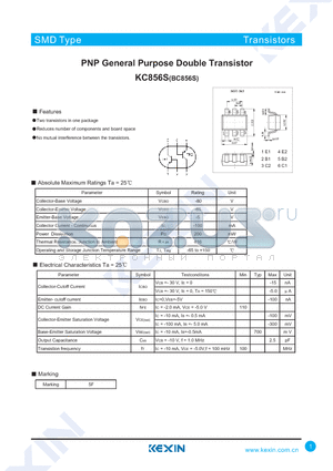 KC856S datasheet - PNP General Purpose Double Transistor
