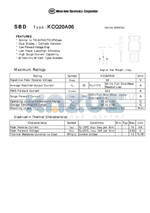 KCQ20A06 datasheet - Schottky Barrier Diode