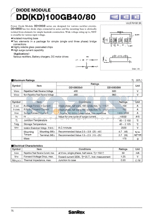 KD100GB80 datasheet - DIODE MODULE