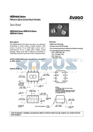 HEDR-8100 datasheet - Reflective Optical Surface Mount Encoders