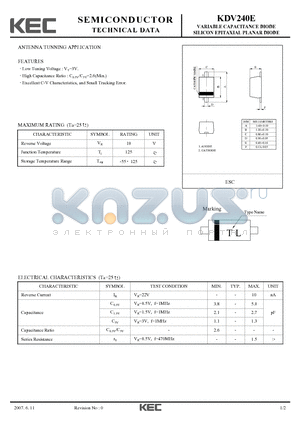 KDV240E_07 datasheet - SILICON EPITAXIAL PLANAR DIODE