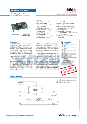 PTH05020W datasheet - 22-A, 5-V Input Non-Isolated Wide-Output Adjust Power Module