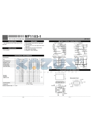 MF1103-1 datasheet - FOR IF FILTER OF PHS HAND HELD