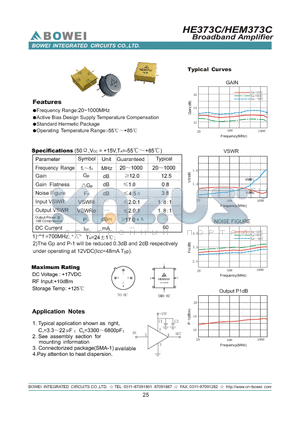 HEM373C datasheet - Broadband Amplifier