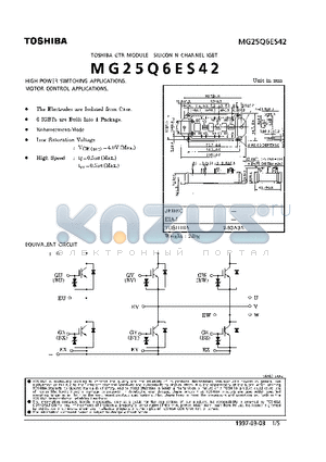 MG25Q6ES42 datasheet - N CHANNEL IGBT (HIGH POWER SWITCHING, MOTOR CONTROL APPLICATIONS)