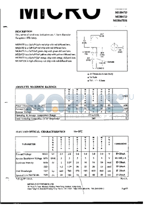 MGB47D datasheet - SOLID STATE INDICATORS ARE 4.7mm DIAMETER FLANGCLESS LED LAMP