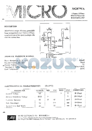 MGB79TA datasheet - 1.9mm x 3.97mm RECTANGULAR BAR LED LAMP