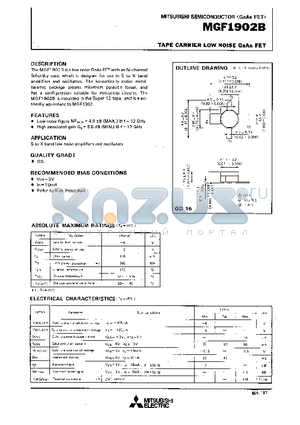 MGF1902B datasheet - TAPE CARRIER LOW NOISE GaAs FET