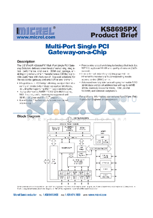 KS8695PX datasheet - MULTI-PORT SINGLE PCI GATEWAY-ON-A-CHIP