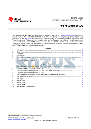PWR023 datasheet - TPS75005EVM-023