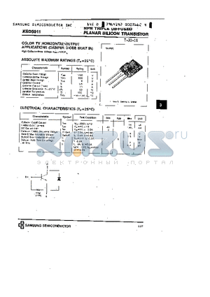 KSD5011 datasheet - NPN (COLOR TV HORIZONTAL OUTPUT APPLICATIONS)