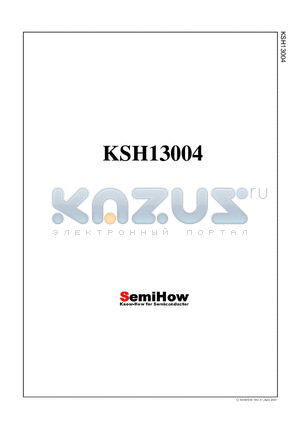 KSH13004 datasheet - Switch Mode series NPN silicon Power Transistor