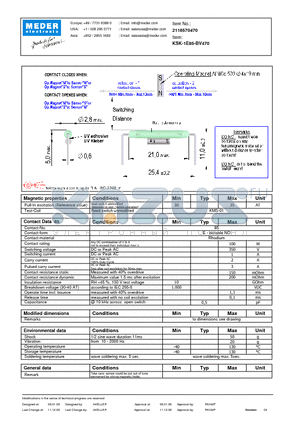 KSK-1E85-BV470 datasheet - KSK Reed Switch