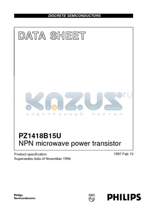 PZ1418B15U datasheet - NPN microwave power transistor