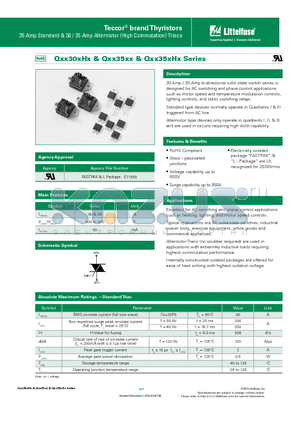 QXX35P5 datasheet - 30 Amp / 35 Amp bi-directional solid state switch series is designed for AC switching