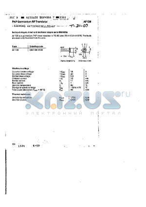 Q6016-X139 datasheet - PNP GERMANIUM RF TRANSISTOR