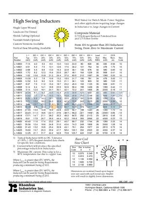 L-14800 datasheet - High Swing Inductors