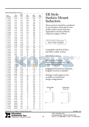 L-31247 datasheet - ER Style Surface Mount Inductors